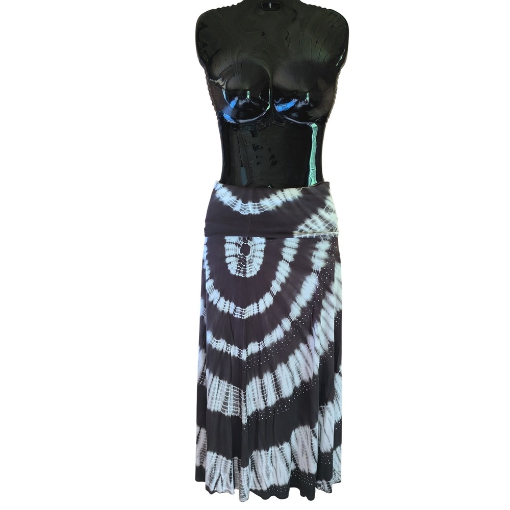 Maxi Skirt / Sleeveless Dress Convertible XS Boho Tie Dye Rhinestone Festival - Picture 1 of 9